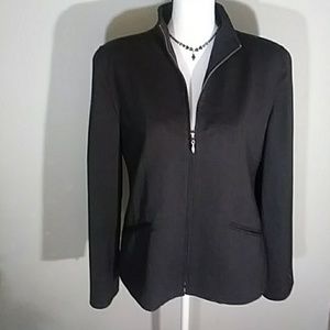 Lauren Ralph Lauren Gray Zipper Jacket Mock Collar